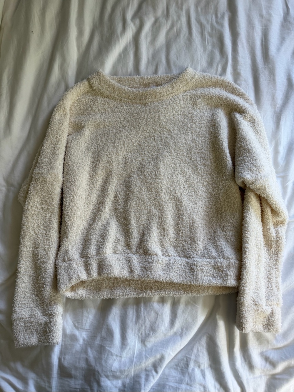 Cozy Cream Plush Pullover Crewneck